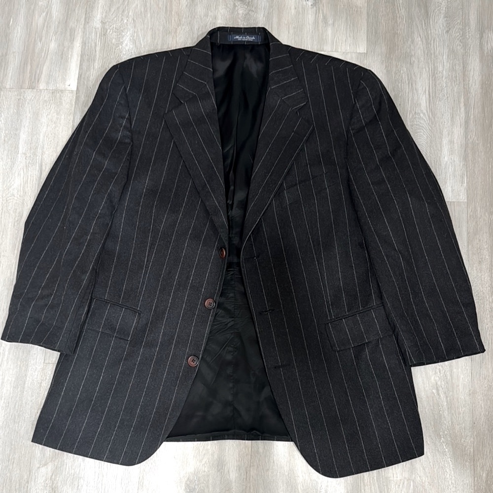 Ralph Lauren Wool Black Pinstripe Preppy Blazer